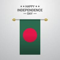 bangladesch unabhängigkeitstag hängender flaggenhintergrund vektor