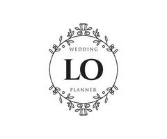 lo initialen brief hochzeitsmonogramm logos sammlung, handgezeichnete moderne minimalistische und florale vorlagen für einladungskarten, save the date, elegante identität für restaurant, boutique, café im vektor