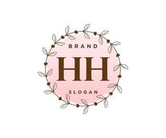 första hh feminin logotyp. användbar för natur, salong, spa, kosmetisk och skönhet logotyper. platt vektor logotyp design mall element.