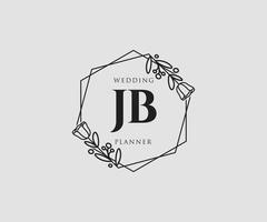 anfängliches weibliches jb-logo. verwendbar für Natur-, Salon-, Spa-, Kosmetik- und Schönheitslogos. flaches Vektor-Logo-Design-Vorlagenelement. vektor
