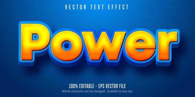 orange gradient makt tecknad stil redigerbar texteffekt vektor