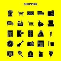 Einkaufen solides Glyphen-Symbol für Webdruck und mobiles Uxui-Kit wie Gebäude, Einkaufszentrum, Einkaufszentrum, Einkaufswagen, Handel, Piktogrammpaket, Vektor