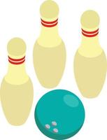 Bowling-Illustration im isometrischen 3D-Stil vektor