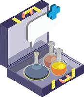 tasche und krankenhausillustration im isometrischen 3d-stil vektor