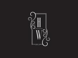 minimalistisk H w wh lyx logotyp brev vektor bild design