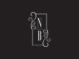 schönes nb-luxus-logo, neues nb-bn-logo-design mit schwarzen weißen buchstaben vektor