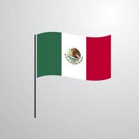 mexiko schwenkende flagge vektor