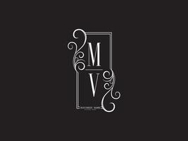 modern mv logotyp ikon, initialer mv vm lyx logotyp brev design vektor