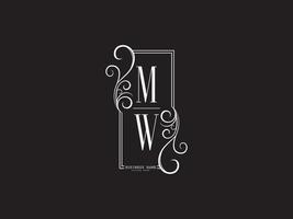 modernes mw-logo-symbol, initialen mw wm luxus-logo-briefdesign vektor