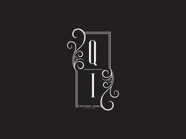 qi, qi abstraktes Luxus-Buchstaben-Logo-Monogramm vektor