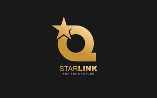 q logotyp stjärna för branding företag. brev mall vektor illustration för din varumärke.