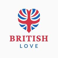 brittiskt kärlek logotyp mall design vektor