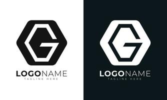 Anfangsbuchstabe g Logo-Vektor-Design-Vorlage. mit sechseckiger Form. polygonaler Stil. vektor