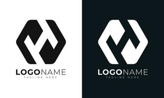 första brev h logotyp vektor design mall. med hexagonal form. polygonal stil.