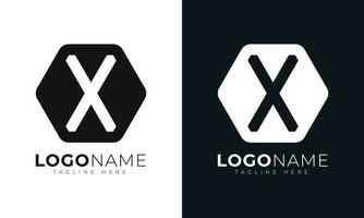 Anfangsbuchstabe x Logo-Vektor-Design-Vorlage. mit sechseckiger Form. polygonaler Stil. vektor