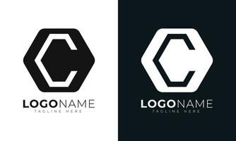 första brev c logotyp vektor design mall. med hexagonal form. polygonal stil.