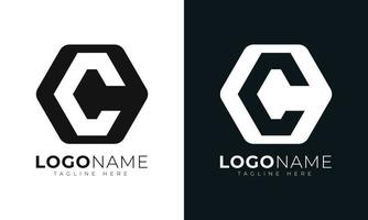 Anfangsbuchstabe c Logo-Vektor-Design-Vorlage. mit sechseckiger Form. polygonaler Stil. vektor