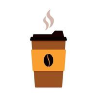 enkel varm kaffe hämtmat ikon logotyp animerad tecknad serie vektor isolerat på vit bakgrund