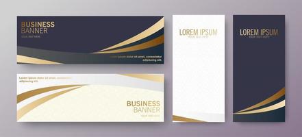Luxus Golden Wave Business Banner Set vektor