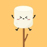 Marshmallow-Karikatur. Marshmallow-Charakterdesign. Marshmallow-Vektor. vektor