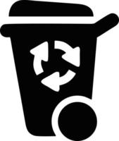 Papierkorb-Symbol. Recycling-Symbol schwarze Silhouette. bereiten Sie Symboldesign auf Vektorillustration auf vektor