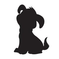 Hund-Silhouette-Vektor isoliert auf weißem Hintergrund Tier-Malbuch für Kinder Cartoon-Vektor-Hund-Illustration vektor