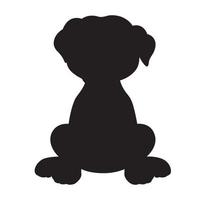 Hund-Silhouette-Vektor isoliert auf weißem Hintergrund Tier-Malbuch für Kinder Cartoon-Vektor-Hund-Illustration vektor