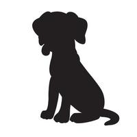 Hund-Silhouette-Vektor isoliert auf weißem Hintergrund Tier-Malbuch für Kinder Cartoon-Vektor-Hund-Illustration vektor