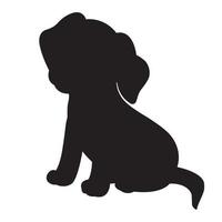 Hund-Silhouette-Vektor isoliert auf weißem Hintergrund Tier-Malbuch für Kinder Cartoon-Vektor-Hund-Illustration vektor