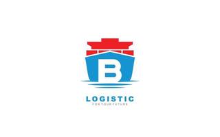 b Logo Logistik für Markenunternehmen. Versandvorlagen-Vektorillustration für Ihre Marke. vektor