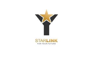 y logotyp stjärna för branding företag. brev mall vektor illustration för din varumärke.