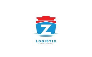 z Logo Logistik für Markenunternehmen. Versandvorlagen-Vektorillustration für Ihre Marke. vektor