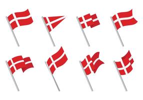 Freie Danish Flag Icons Vector