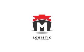 m Logo Logistik für Markenunternehmen. Versandvorlagen-Vektorillustration für Ihre Marke. vektor