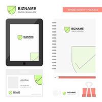 schild business logo tab app tagebuch pvc mitarbeiterkarte und usb marke stationäre paketdesign vektorvorlage vektor