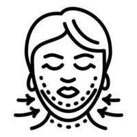 ansiktsbehandling korrektion ikon, översikt stil vektor