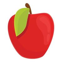 frukost röd äpple ikon, tecknad serie stil vektor
