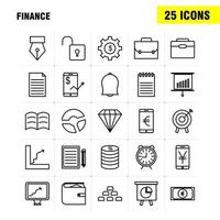 Symbole für Finanzlinien, die für Infografiken, mobiles Uxui-Kit und Druckdesign festgelegt wurden, umfassen Dollar-Geldscheine, Rupien, Division, Mathematik, Plus-Minus-Sammlung, modernes Infografik-Logo und Piktogrammvektor vektor