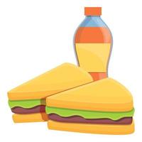 Mittagessen-Sandwich-Symbol, Cartoon-Stil vektor