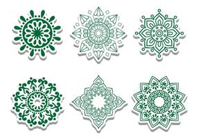 Grün Arabian Kreis Vector Ornaments