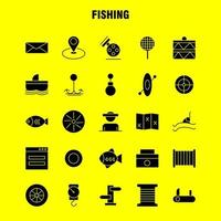 fiske fast glyf ikon packa för designers och utvecklare ikoner av hjul redskap cirkel rulle fisk fiske fiske rulle vektor