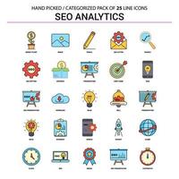 SEO Analytics Flat Line Icon Set Business Concept Icons Design vektor