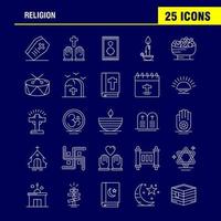 religion linje ikoner uppsättning för infographics mobil uxui utrustning och skriva ut design inkludera Kista högtider religion religion be kyrka muslim element ikon uppsättning vektor
