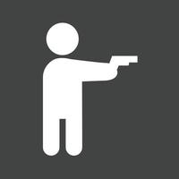 Pistolen-Glyphe invertiertes Symbol halten vektor