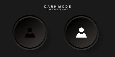 einfache kreative Kontaktbenutzeroberfläche im dunklen Neumorphismusdesign vektor