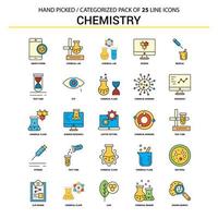 Chemie flache Linie Icon-Set Business-Konzept-Icons-Design vektor