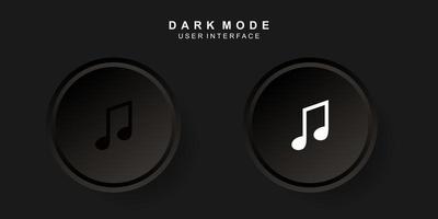 enkelt kreativt musikanvändargränssnitt i mörk neumorfismdesign vektor