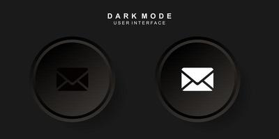 enkelt kreativt mail användargränssnitt i mörk neumorfism design vektor