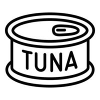 tonfisk tenn kan ikon, översikt stil vektor