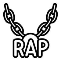 rap halsband ikon, översikt stil vektor